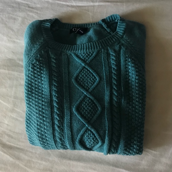 Chaps Blue cable knit sweater - Picture 2 of 5
